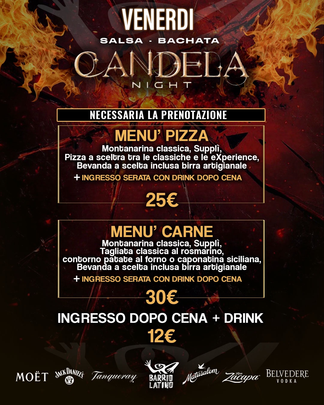 CANDELA NIGHT MENU